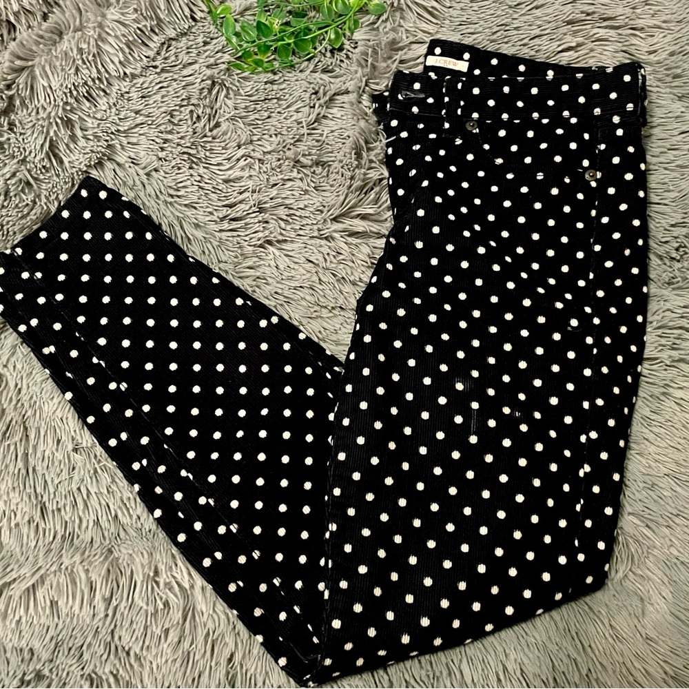 J Crew Corduroy Polka Dot Skinny Jeans